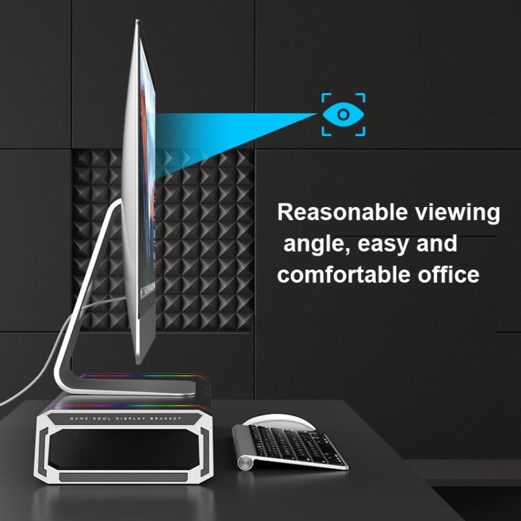 ICE COOREL T1 Monitor Increased Rack Foldable Laptop Stand With RGB Lighting & 4xUSB Expansion Interface – Durable Build, Easy to Use