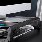 ICE COOREL T1 Monitor Increased Rack Foldable Laptop Stand With RGB Lighting & 4xUSB Expansion Interface – Durable Build, Easy to Use