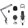 BM-86 USB Condenser Microphone Voice Recording Computer Microphone Live Broadcast Equipment Set, Cantilever Bracket Set, Standard+Small Blowout Prevention Net Cantilever Bracket Set