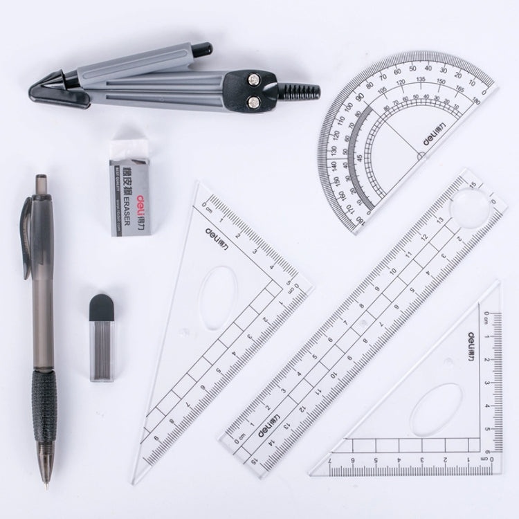 9-Piece Student Drawing & Geometry Set – Compass, Rulers, Protractor & Mechanical Pencil