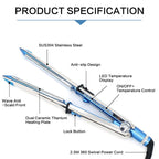 2 in 1 Titanium Hair Straighter Curler Iron, EU, US, UK