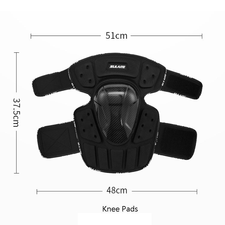 SULAITE Off-Road Motorcycle Windproof Warmth Drop-Proof Breathable Carbon Fiber Protective Gear, Knee Pads+Elbow Pads, Knee Pads – Waterproof, Wear-resistant