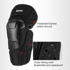 SULAITE Off-Road Motorcycle Windproof Warmth Drop-Proof Breathable Carbon Fiber Protective Gear, Knee Pads+Elbow Pads, Knee Pads – Waterproof, Wear-resistant