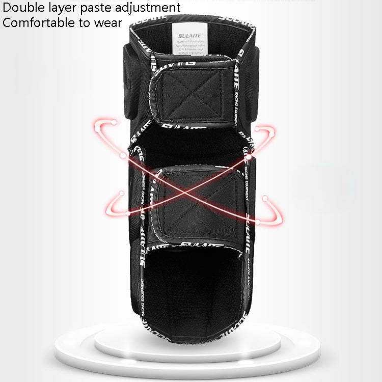 SULAITE Off-Road Motorcycle Windproof Warmth Drop-Proof Breathable Carbon Fiber Protective Gear, Knee Pads+Elbow Pads, Knee Pads – Waterproof, Wear-resistant