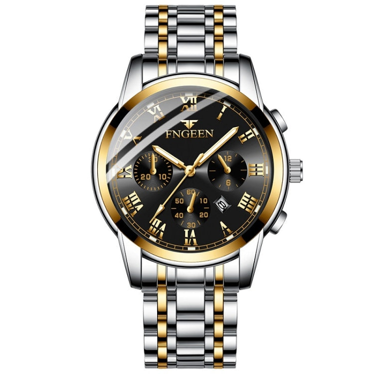 FNGEEN 4006 Men Automatic Mechanical Watch Waterproof Quartz Watch, Gold Blue Surface, Gold Black Surface, Gold White Surface, White Steel White Surface, White Steel Black Surface, White Steel Blue Surface, Black Steel Black Surface... Gold Black Surface