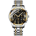 FNGEEN 4006 Men Automatic Mechanical Watch Waterproof Quartz Watch, Gold Blue Surface, Gold Black Surface, Gold White Surface, White Steel White Surface, White Steel Black Surface, White Steel Blue Surface, Black Steel Black Surface... Gold Black Surface