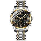 FNGEEN 4006 Men Automatic Mechanical Watch Waterproof Quartz Watch, Gold Blue Surface, Gold Black Surface, Gold White Surface, White Steel White Surface, White Steel Black Surface, White Steel Blue Surface, Black Steel Black Surface... Gold Black Surface