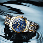 FNGEEN 4006 Men Automatic Mechanical Watch Waterproof Quartz Watch, Gold Blue Surface, Gold Black Surface, Gold White Surface, White Steel White Surface, White Steel Black Surface, White Steel Blue Surface, Black Steel Black Surface...
