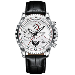 Black Leather White Steel White Surface