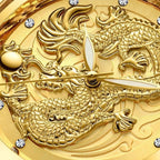 FNGEEN S666 Waterproof Luminous Non-Mechanical Watch Quartz Ultra-Thin Dragon Or Phoenix Pattern Couple Watch, Full Gold Gold Surface, Full Gold Black Surface, FullGold White Surface, Between Gold Gold Surface, Between Gold Black Surface...