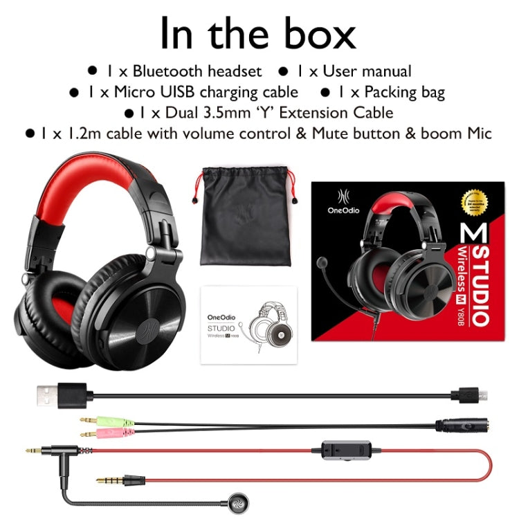 OneOdio Headset Game Anchor Wire Headset, With Bluetooth (Black & Red) – Bluetooth