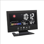 8082T Weather Forecast Clock LED Color Screen Perpetual Calendar Temperature And Humidity Intelligent Voice Control Electronic Alarm Cloc,Specification:, Black, Black + USB Black