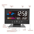 8082T Weather Forecast Clock LED Color Screen Perpetual Calendar Temperature And Humidity Intelligent Voice Control Electronic Alarm Cloc,Specification:, Black, Black + USB