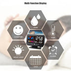 8082T Weather Forecast Clock LED Color Screen Perpetual Calendar Temperature And Humidity Intelligent Voice Control Electronic Alarm Cloc,Specification:, Black, Black + USB