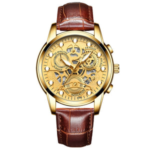 Brown Leather Full Golden Surface