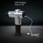 Hishell WK-2020 Electric Massage Gun Muscle Relaxation Charging Massager Portable Fitness Equipment Fascia Gun, Silver, Red, Blue