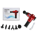 Hishell WK-2020 Electric Massage Gun Muscle Relaxation Charging Massager Portable Fitness Equipment Fascia Gun, Silver, Red, Blue