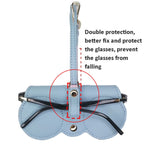 Cute And Funny PU Sunglasses Case Portable Glasses Case With Hanging Buckle, Flowers (Lake Blue Color Matching), Mengbao (Gray Stitching), Cat Girl (Red Frame), Red Love, Big Eyes (Gray), British Style (Stripe Contrast), Red Love Cat Girl, Bat (Black) ...