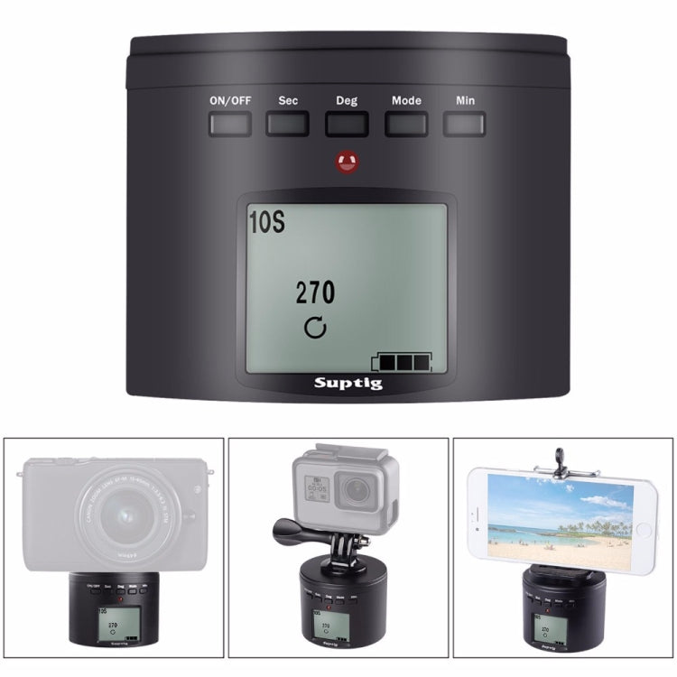 Suptig RSX-350 360 Degree Panoramic-Head Power-driven Time Lapse Stabilizer Tripod Adapter Turntable Mount for GoPro HERO9 /8 /7 /6 /5 /5 Session /4 Session /4 /3+ /3 /2 /1, Xiaoyi and Other Action Cameras Default Title