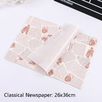 100 Sheets / Pack Cake Greaseproof Paper Baking Packaging Plate Paper Hamburger Paper, Colour: Classical Newspaper, Classical Newspaper, Color Pastry, Orange Tower, White English, Coffee English, Wheat English, Pure White, Thick Kraft Paper, Gray...