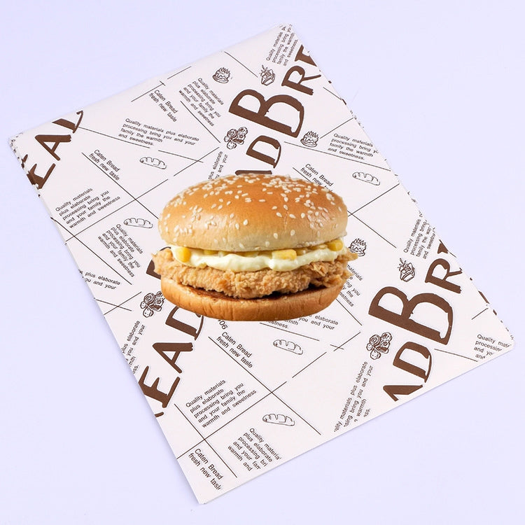 100 Sheets / Pack Cake Greaseproof Paper Baking Packaging Plate Paper Hamburger Paper, Colour: Classical Newspaper, Classical Newspaper, Color Pastry, Orange Tower, White English, Coffee English, Wheat English, Pure White, Thick Kraft Paper, Gray...