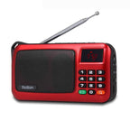 Rolton W405 Portable Mini FM Radio TF Card USB Receiver Music Player with LED Display, Red, Gold, Blue Red