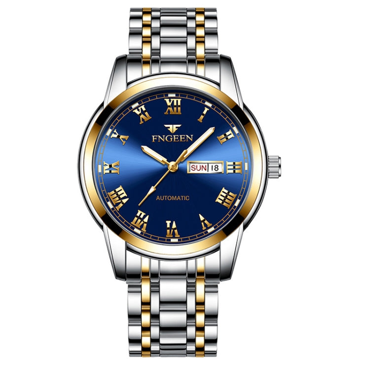 Quartz Watch – Leather (Black) #3 Between Gold Blue Surface
