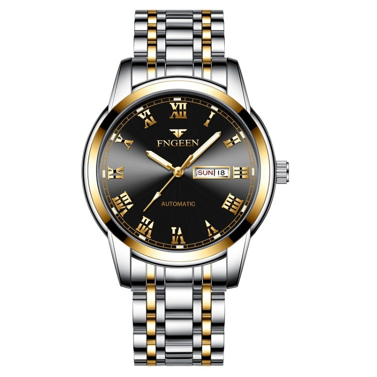 Quartz Watch – Leather (Black) #3 Between Gold Black Surface
