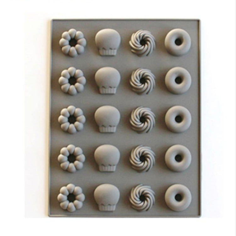 Silicone Cake Mold 25 Grid Fudge Hard Candy Silicone Biscuit Mold, Fruit, Donuts Donuts