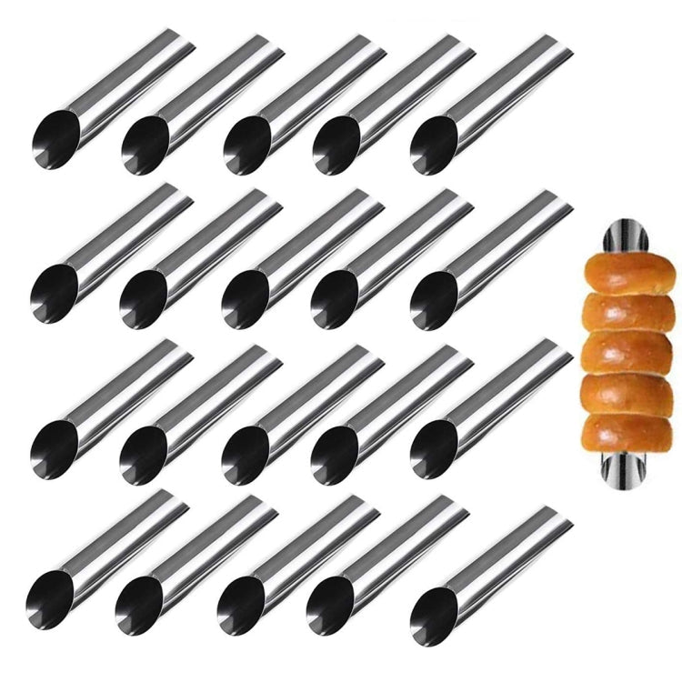 20 PCS Oblique Double-Head Stainless Steel Large Spiral Tube Non-Stick Croissant Mold Croissant Tool, 20 PCS Croissant Tool 20 PCS Croissant Tool
