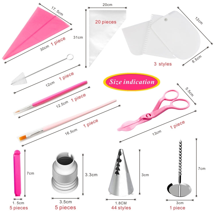 83 in 1 Cake Decorating Mouth Baking Tool Set Icing And Pastry Coloring Utensils, 83 PCS/Set