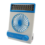 Four-In-One Solar Fan With Lamp Flashlight Function,CN Plug, Golden, Blue Blue