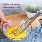 Manual Whisk Stainless Steel Glass Bead Egg Whisk Kitchen Household Hand-Held Baking Tools Type A 12 Inch, Type A 12 Inch, Type A 10 Inch, Type B 12 Inch, Type B 10 Inch, Type C 12 inch, Type C 10 Inch