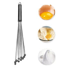 Manual Whisk Stainless Steel Glass Bead Egg Whisk Kitchen Household Hand-Held Baking Tools Type A 12 Inch, Type A 12 Inch, Type A 10 Inch, Type B 12 Inch, Type B 10 Inch, Type C 12 inch, Type C 10 Inch Type A 12 Inch
