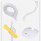 WS-8010 LED Fan Desk Lamp Bedside Desk USB Folding Desk Lamp, Water Drop, Ring, Pen Holder White Fan Blade, Pen Holder Yellow Fan Blade, Pen Holder Blue Fan Blade, Pen Holder Green Fan Blade – Durable Build, Easy to Use