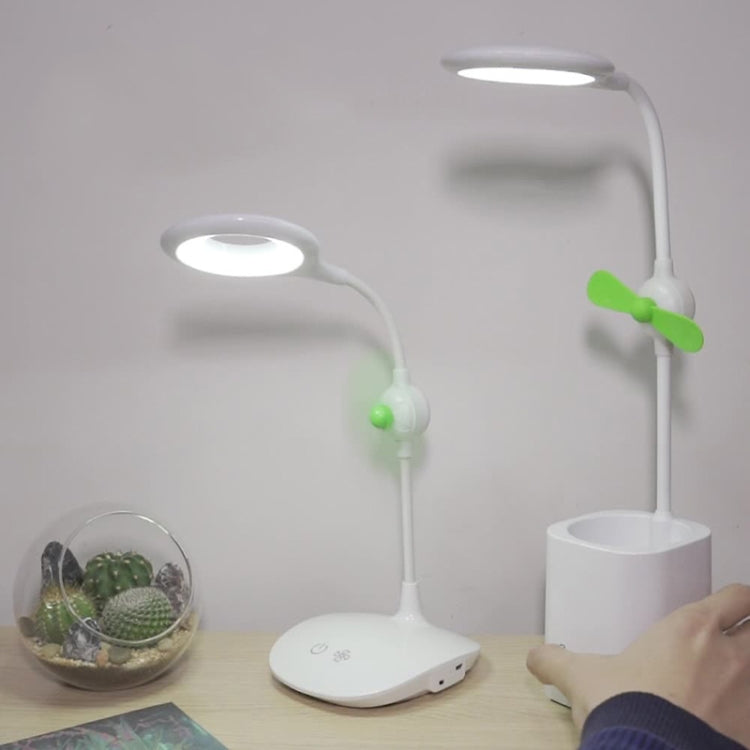 WS-8010 LED Fan Desk Lamp Bedside Desk USB Folding Desk Lamp, Water Drop, Ring, Pen Holder White Fan Blade, Pen Holder Yellow Fan Blade, Pen Holder Blue Fan Blade, Pen Holder Green Fan Blade – Durable Build, Easy to Use