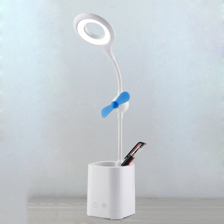 WS-8010 LED Fan Desk Lamp Bedside Desk USB Folding Desk Lamp, Water Drop, Ring, Pen Holder White Fan Blade, Pen Holder Yellow Fan Blade, Pen Holder Blue Fan Blade, Pen Holder Green Fan Blade – Durable Build, Easy to Use Pen Holder Blue Fan Blade