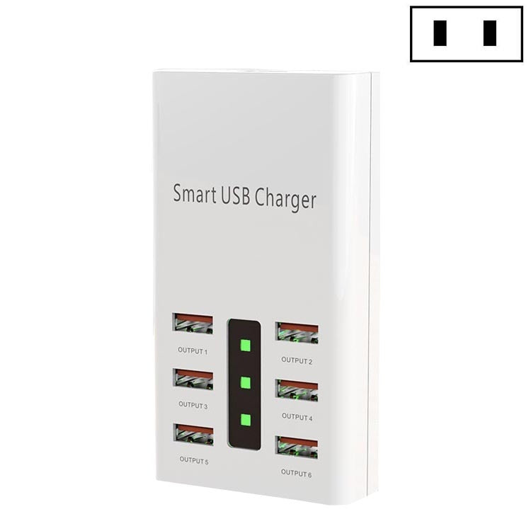 30W 2A Multi-Function 6-Port Charging Socket Universal Smart Phone And Tablet USB Charger, US Plug, EU Plug, UK Plug US Plug
