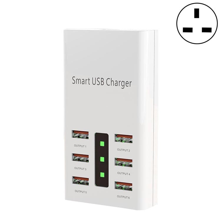 30W 2A Multi-Function 6-Port Charging Socket Universal Smart Phone And Tablet USB Charger, US Plug, EU Plug, UK Plug – TPU UK Plug