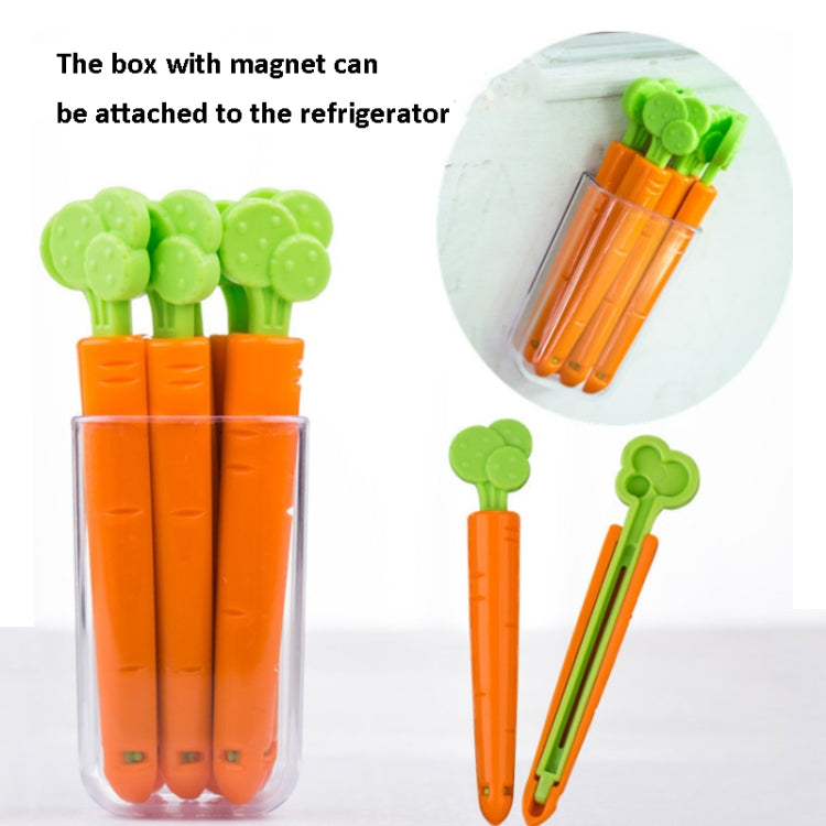 5 Sets Carrot Sealing Clip Food Bag Sealing Clip With Magnet Box, Carrot Sealing Clip – Durable Build, Easy to Use