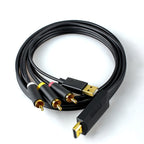 JingHua HDMI-3RCA HDMI To 3RCA Conversion Cable Set-Top TV Projector AV Lotus Converter Cable, 1m, 2m, 3m, 5m – Durable Build, Easy to Use