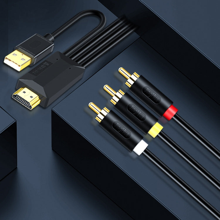 JingHua HDMI-3RCA HDMI To 3RCA Conversion Cable Set-Top TV Projector AV Lotus Converter Cable, 1m, 2m, 3m, 5m – Durable Build, Easy to Use