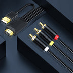 JingHua HDMI-3RCA HDMI To 3RCA Conversion Cable Set-Top TV Projector AV Lotus Converter Cable, 1m, 2m, 3m, 5m – Durable Build, Easy to Use