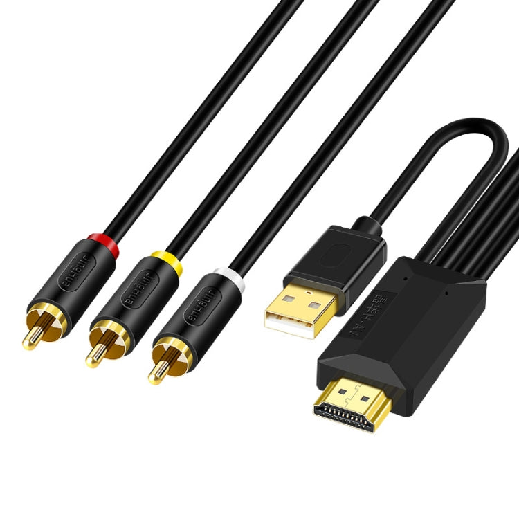 JingHua HDMI-3RCA HDMI To 3RCA Conversion Cable Set-Top TV Projector AV Lotus Converter Cable, 1m, 2m, 3m, 5m – Durable Build, Easy to Use 3m