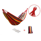 Thick Canvas Hammock Field Rollover Prevention Outdoor Hammock Swing, 260x80 No Stick Single (Red Stripe), 260x80 Non-stick Single (Blue Stripes ), 260x100 No Stick (Red Stripes), 260x100 No Stick (Blue Stripes), 260x150 No Stick (Red Stripes）       ...