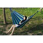 Thick Canvas Hammock Field Rollover Prevention Outdoor Hammock Swing, 260x80 No Stick Single (Red Stripe), 260x80 Non-stick Single (Blue Stripes ), 260x100 No Stick (Red Stripes), 260x100 No Stick (Blue Stripes), 260x150 No Stick (Red Stripes）       ...