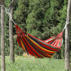 Thick Canvas Hammock Field Rollover Prevention Outdoor Hammock Swing, 260x80 No Stick Single (Red Stripe), 260x80 Non-stick Single (Blue Stripes ), 260x100 No Stick (Red Stripes), 260x100 No Stick (Blue Stripes), 260x150 No Stick (Red Stripes）       ... 260x80 No Stick Single (Red Stripe)