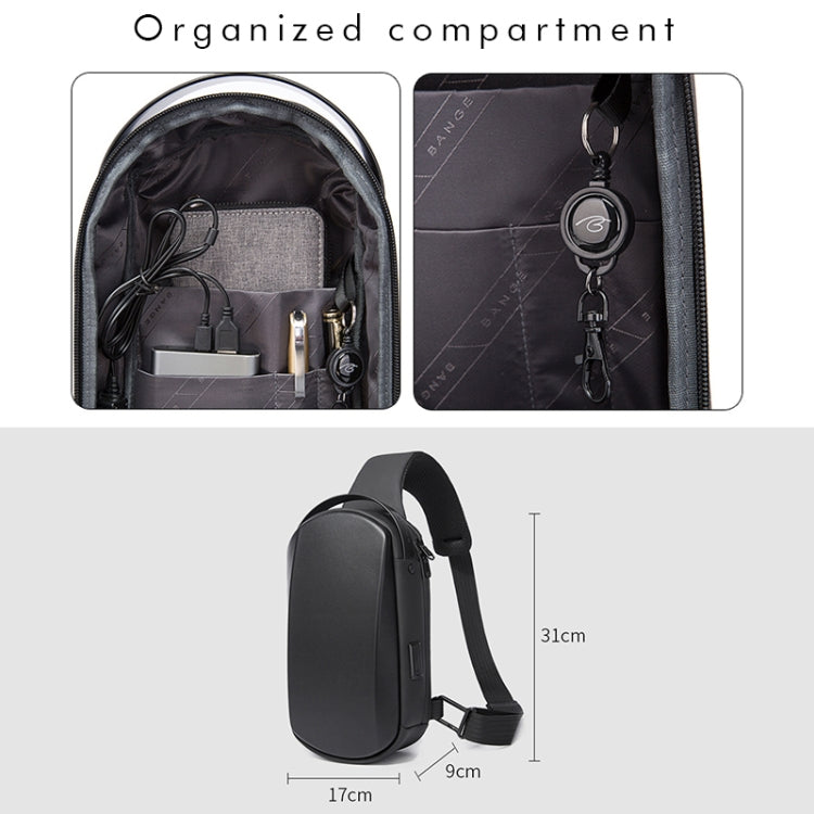 BANGE BG-7256 Men Chest Bag Waterproof EVA Hard Shell Messenger Bag, BANGE BG-7256 – Waterproof, Wear-resistant