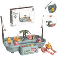 Play House Children Educational Electric Cycle Rotating Fishing Station Summer Water Game Toy Set, Green 6 Ducks, Pink 6 Ducks, Green 3 Fish 3 Ducks, Pink 3 Fish 3 Ducks Green 6 Ducks