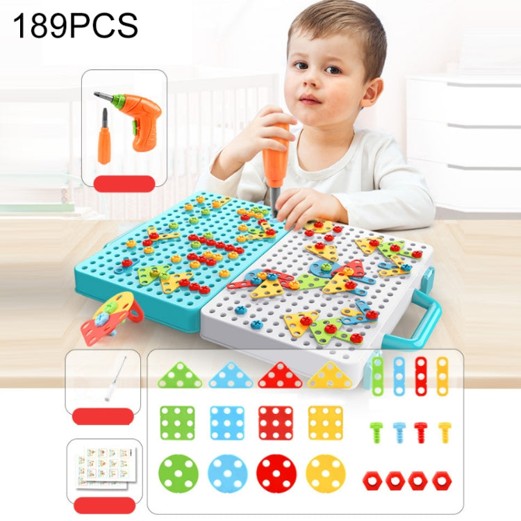 Children Screw-Tightening Electric Drill Toy Manual Assembly Toolbox, Style:, 2D Plane + Electric Drill (189 PCS), 3D + Electric Drill (276 PCS), 3D + Electric Drill (316 PCS), 3D + Electric Drill (466 PCS), 2D + Electric Drill + Charger (189 PCS)     ...